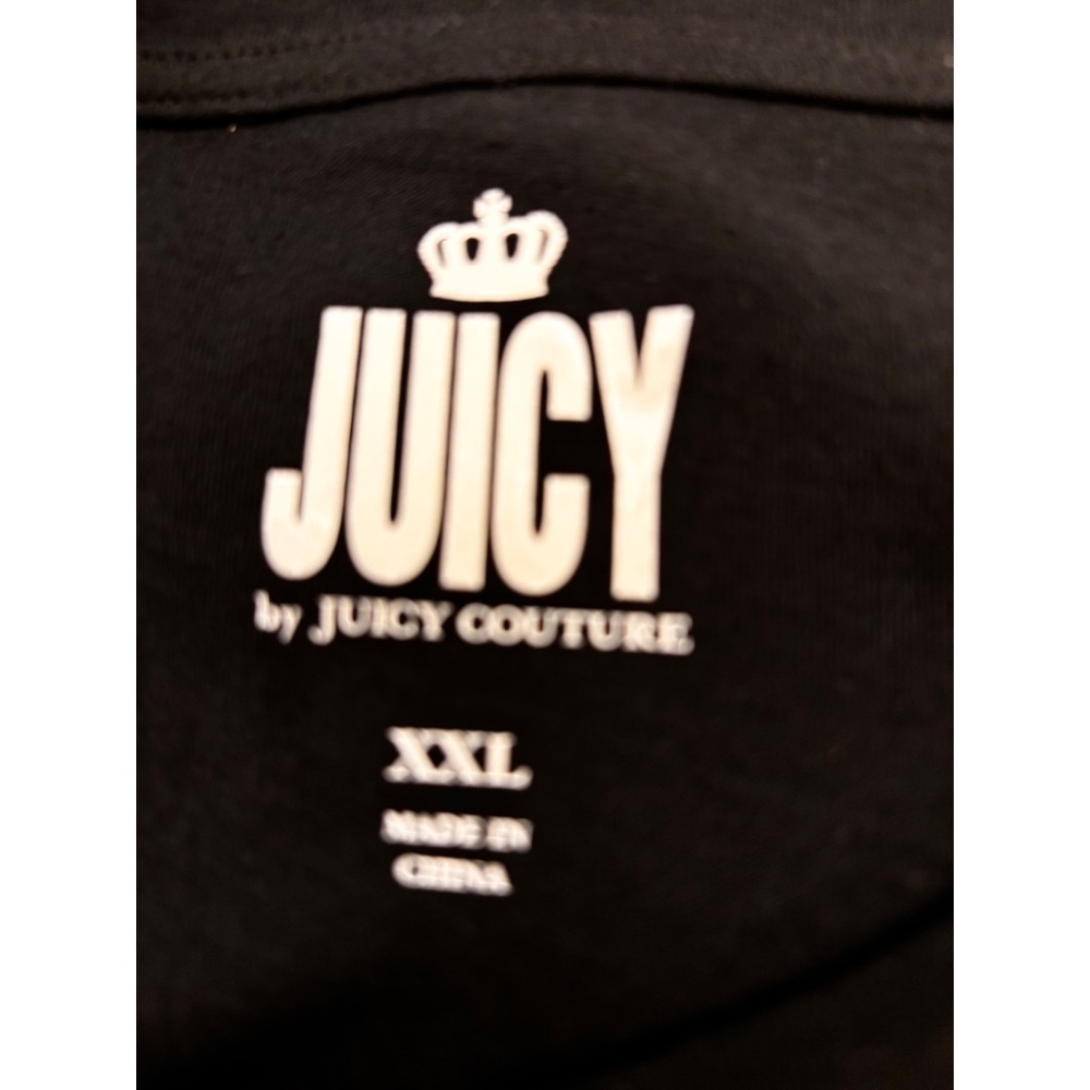 JUICY COUTURE WOMENS JUNIORS BLACK SIZE XXL CROPPED T-SHIRT TOP NWT - Picture 3 of 3
